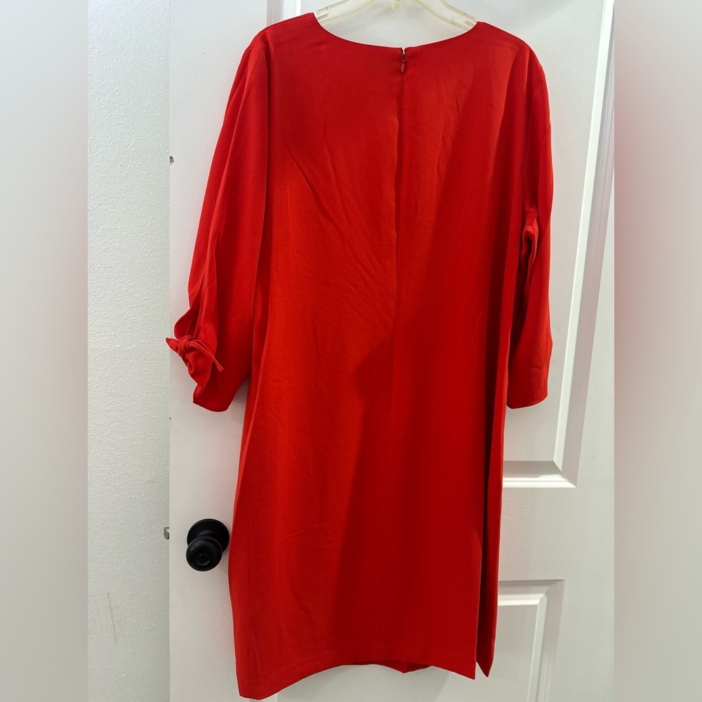 NEW CeCe Vibrant Red Long Sleeve Baggy Dress Size 16W NWT - Picture 6 of 8